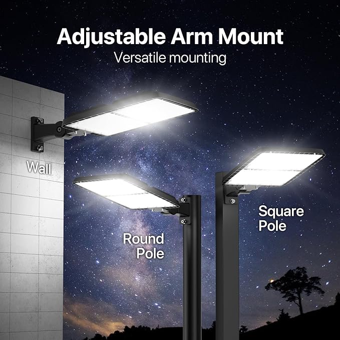 Kifflux LED Parking Lot Light Outdoor 300W 2Pack, AC120V Shoebox Lights 5000K Dusk to Dawn LED Outdoor Light Wall Mount Exterior Flood Light Commercial Area Lighting for Parking Lot - Aura Lighting