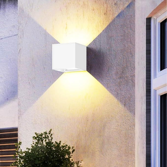 15W Led White Outdoor Wall Sconces Light Fixtures Modern Exterior/Interior Waterproof Porch Wall Mounted Lighting Outside Wall Lamps for Garden Shop Yard Patio Home Entryway Park Staircase