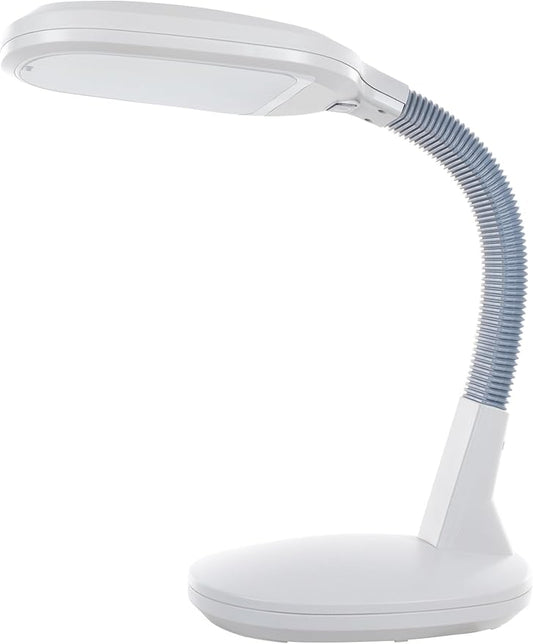 LED Desk Lamp - Sunlight Lamp with Adjustable Gooseneck Arm - Home and Office Desk Lamps Great for Reading and Crafting by Lavish Home (White)