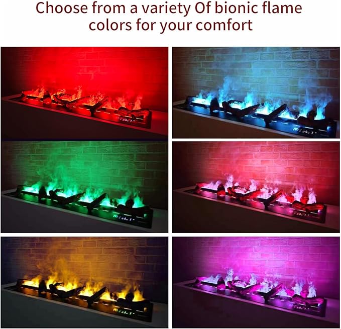 Water Vapor Fireplace 3D Atomizing Fireplace Recessed Electric Fireplace Remote Control with Timer Touch Simulation Flame Touch Flame (78.74 inch, 3D Simulated Charcoal)