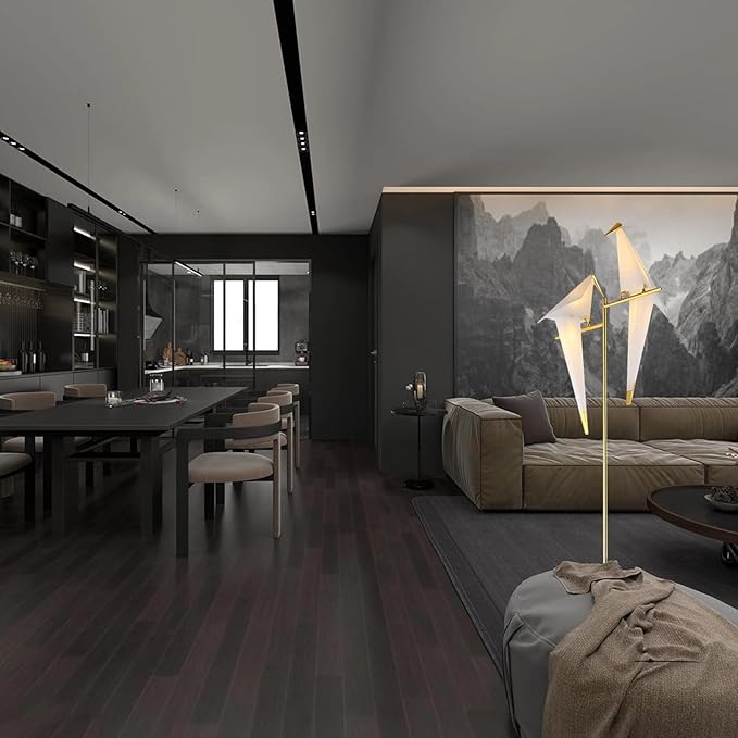 68 Inch Bird Floor Lamp, Gold Bird Lamp Swing Floor Light Fixtures, Modern LED Standing Floor Lamp for Bedroom Living Room