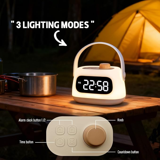 QANYI Lanterns for Power Outages,Portable and Rechargeable Night Light for Kids Room with Dimmable and Clock Time, LED Camping Lantern Emergency Lights Hanging and Table Lamp for Home,Tent,Camp,Girls