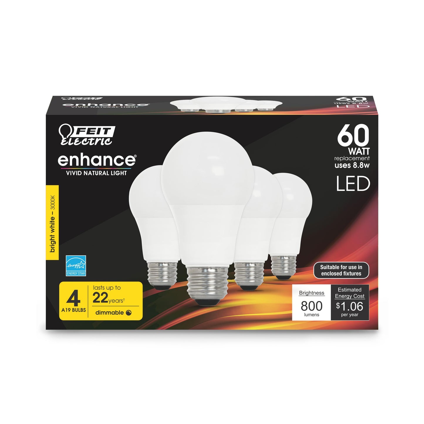 A19 LED Light Bulbs (4 Count)