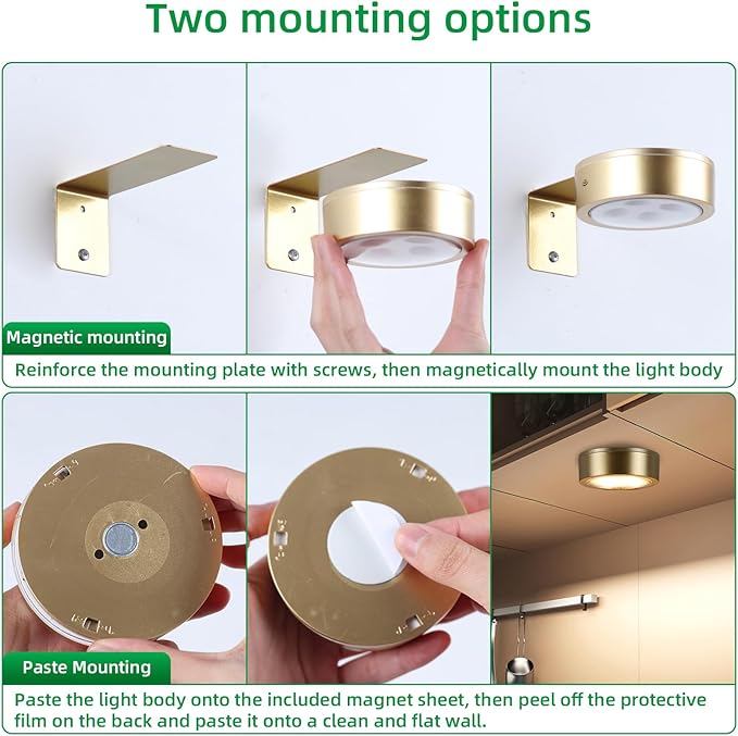 2 Pack Wireless Picture Lights for Wall,Rechargeable Picture Light Battery Operated with Remote,Dimmable Painting Light for Art Display,Battery Wall Lights for Dartboard Photo Frame Gallery.Gold