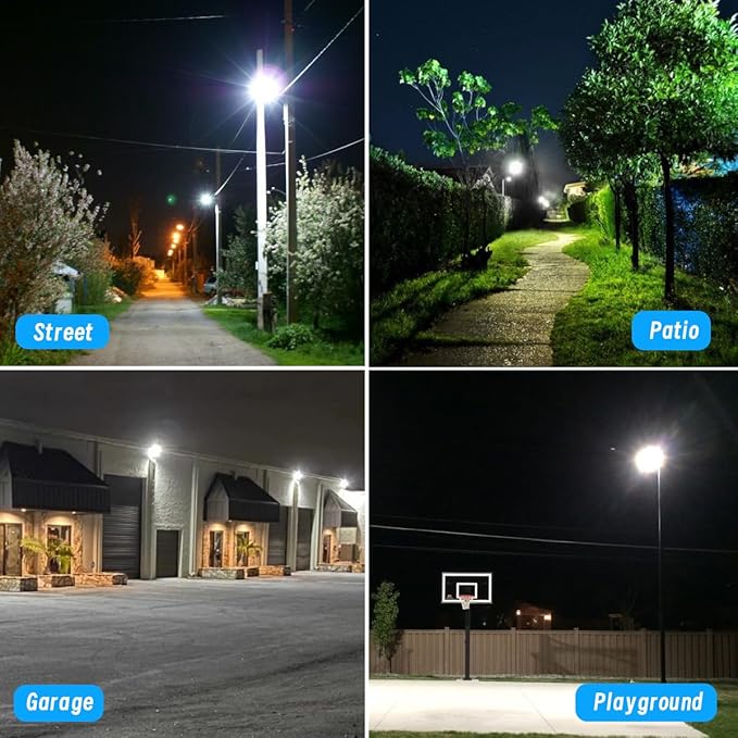 10000LM Solar Street Lights Outdoor Waterproof, 6000K Solar Flood Lights with Motion Sensor and Remote Control for Garden, Yard, Garage, Backyard (2 Pack) - Aura Lighting