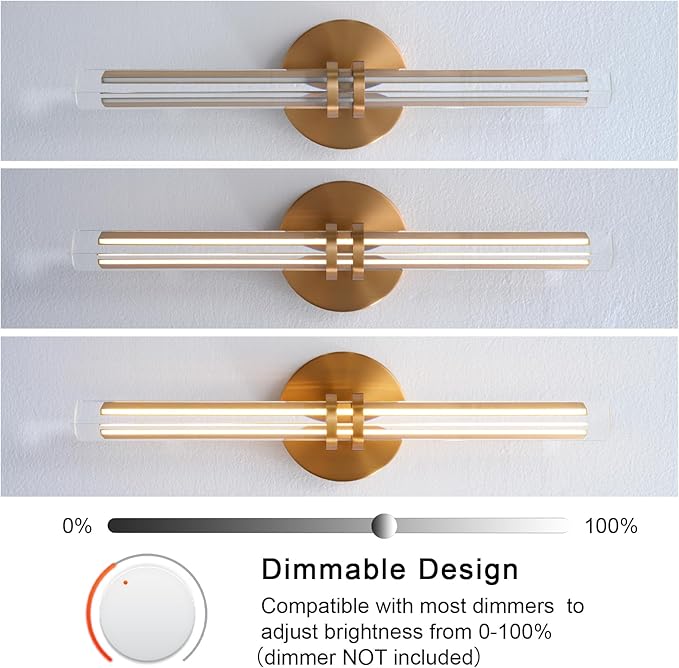 YUYI Crystal Picture Light for Wall, 18" Gold Linear Picture Light Hardwired, Modern K9 Crystal Dimmable Painting Lights for Wall Art, Mirror, Paintings, Picture Frame