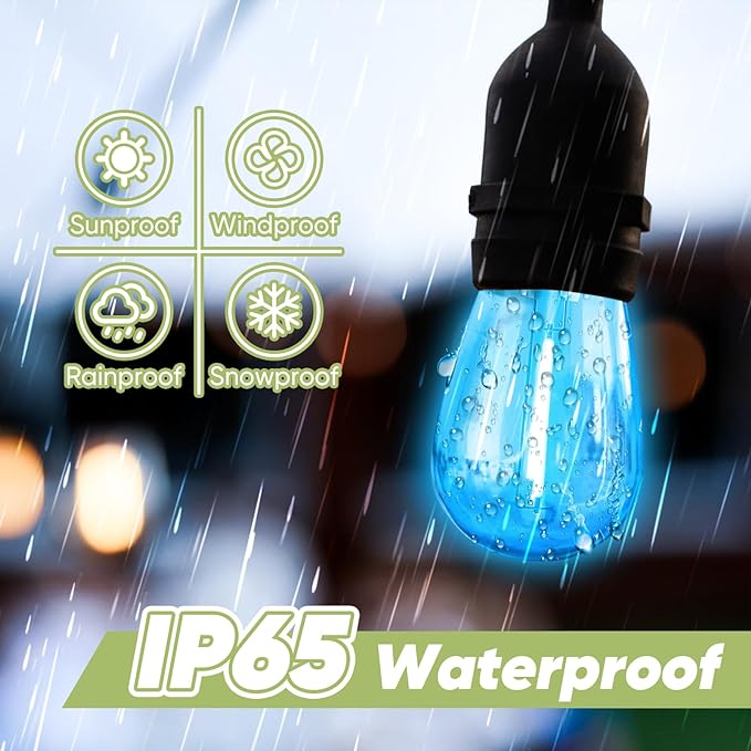 12-Pack Orange Purple String Light Bulbs, Patio String Light Replacement Bulbs for Outdoor Indoor, 1W E26 Base S14 LED Bulbs for Christmas Halloween,Holiday,Home Decor(6 Orange + 6 Purple)