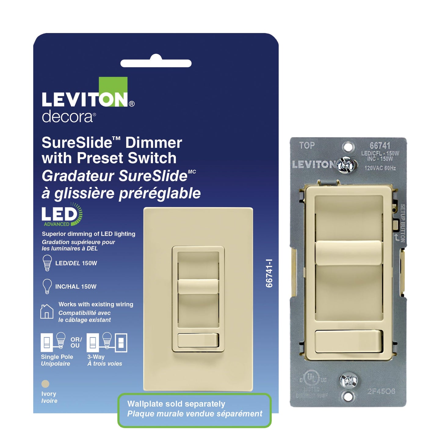 SureSlide LED Advanced Dimmer Switch for 150W Dimmable LED