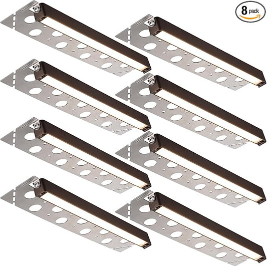 LEONLITE 8-Pack 12 Inch LED Hardscape Lighting, Update Retaining Wall Lights, LED Landscape Lighting, 12-24V AC/DC Paver Light Low Voltage, 3W/5W/7W Dimmable Outdoor Step Lights, 2700K Soft White, ETL