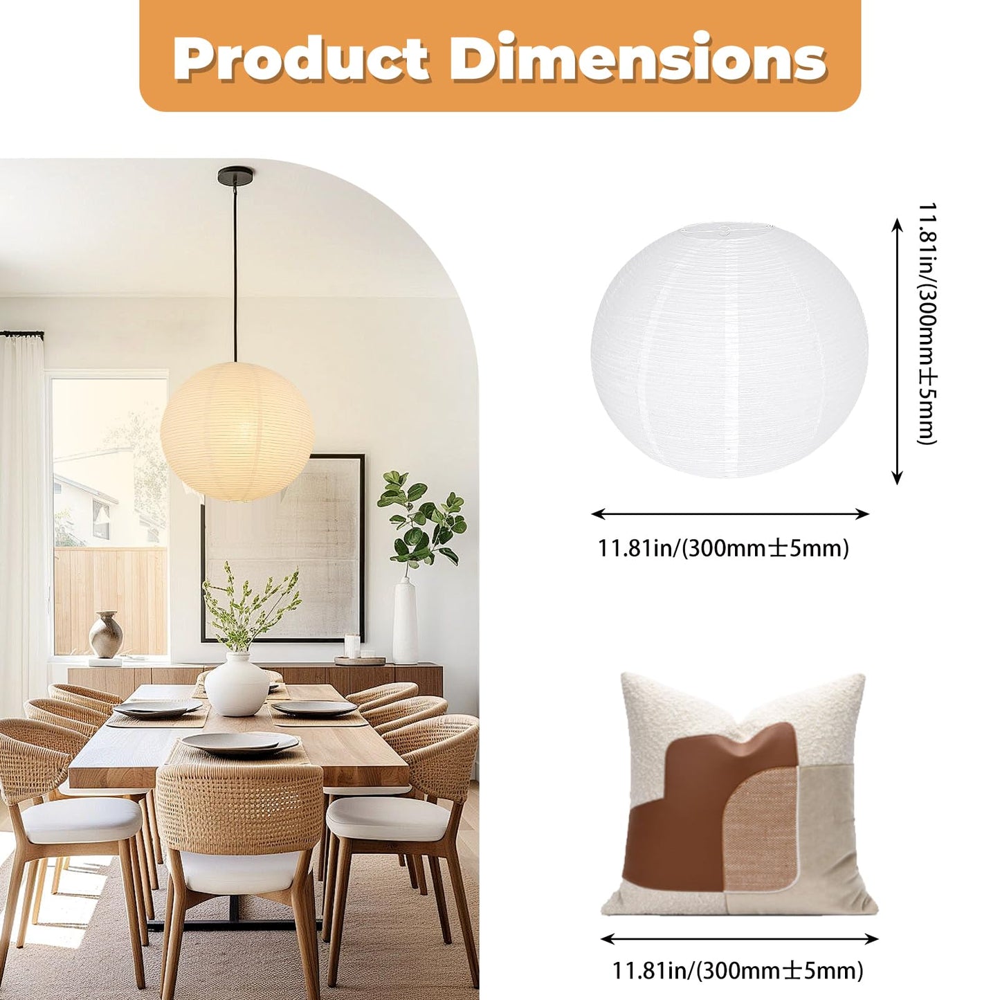 White Round Paper Lantern Lampshade
