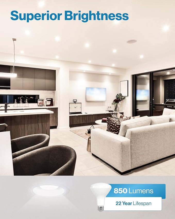 Sunco 72 Pack BR30 Light Bulb LED Recessed Can Light Bulbs, Indoor Flood Lights 850 LM, 11W (65W Equivalent), 4000K Cool White, Dimmable, E26 Base, for Home, Kitchen, Bedroom UL