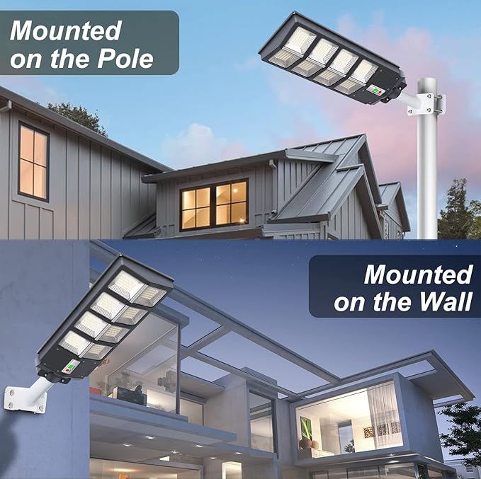 500W Solar Street Lights Outdoor, 360 LED 6000K LED Flood Outdoor Solar Powered with Motion Sensor and Dusk to Dawn,IP65 Waterproof for Parking Lot, Yard, Garden,Patio, Driveway