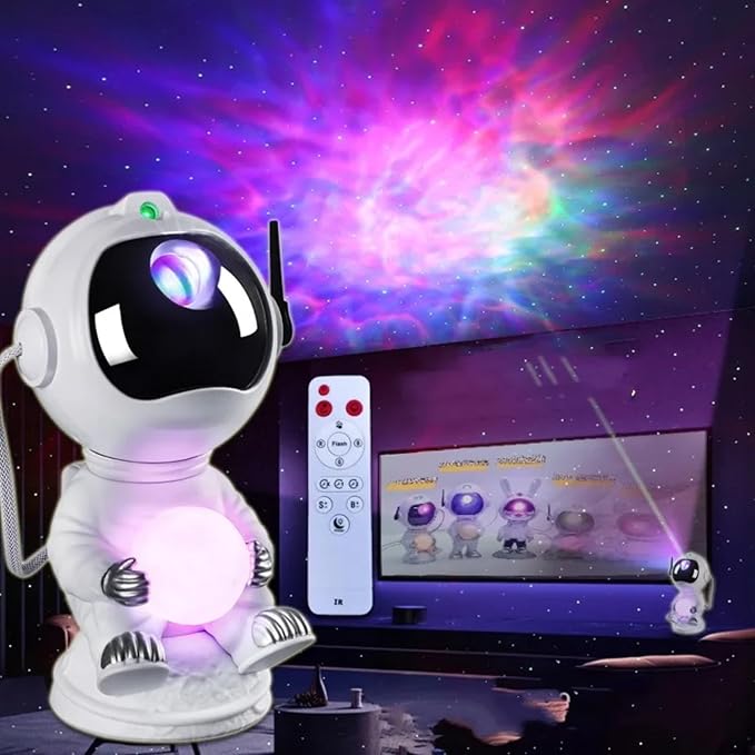 Spaceman Galaxy Star Projector Night Light - Funny Starlight Astronaut Space Projection Light, Starry Nebula Ceiling Skylight LED Lamp with Timer for Children, Men, Girls, Adults, Kids Bedroom