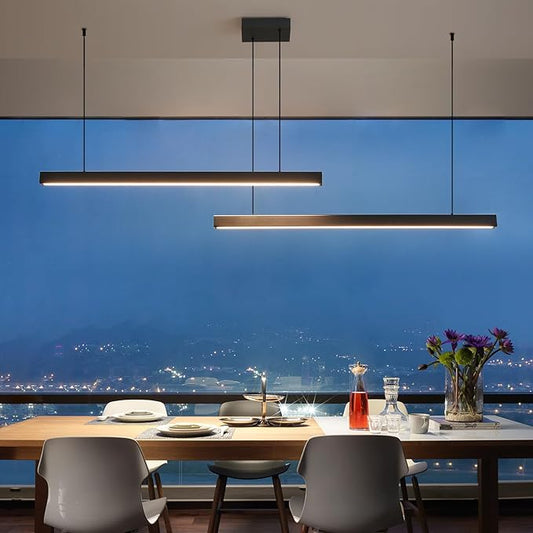 Linear Pendant Light Fixtures, LED Island Lights with Remote, Modern Pendant Light for Kitchen Island Dining Room Billiard Room Office Bar, 3000k-6000k Dimmable