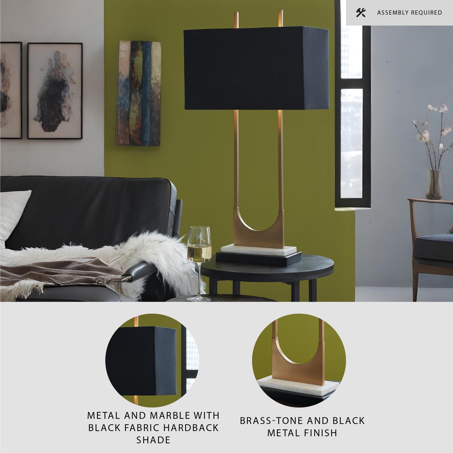 Table Lamp Tall Modern Marble