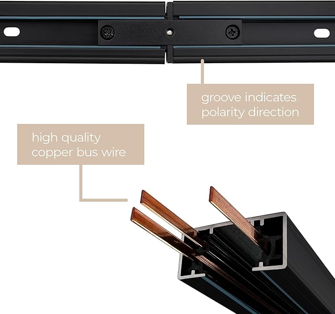 Amped Collection 3-Light 48in Field Cuttable LED Track Lighting Kit with 3 LED 3000K Warm White Track Heads, 4ft Track, End Caps, Floating Feed in Black Finish - Aura Lighting