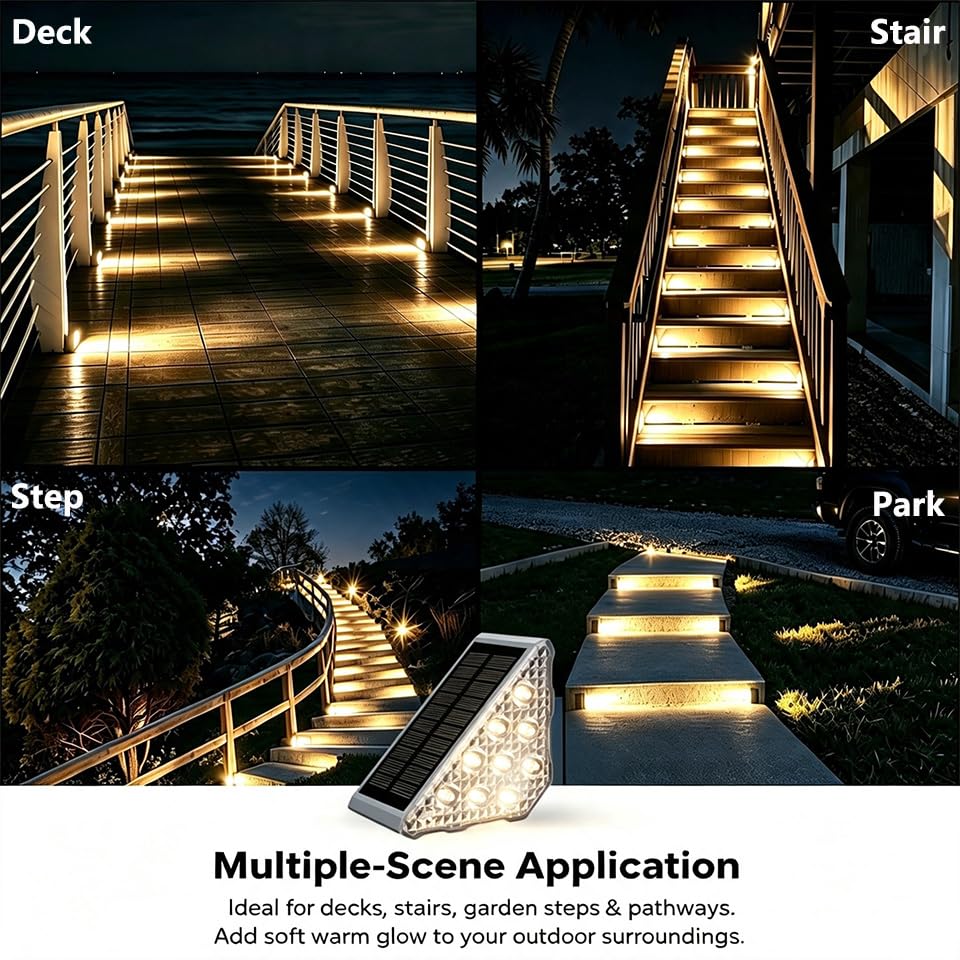 Solar Stair Lights 8 Pack (8 Count)