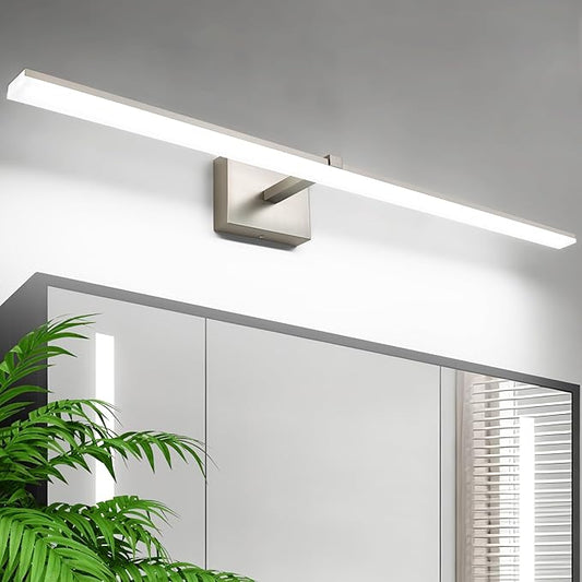 ZUZITO 40 Inch Modern Vanity Light for Bathroom Brushed Nickel Over Cabinet Arm Extra Wide LED Bar 6000K Daylight