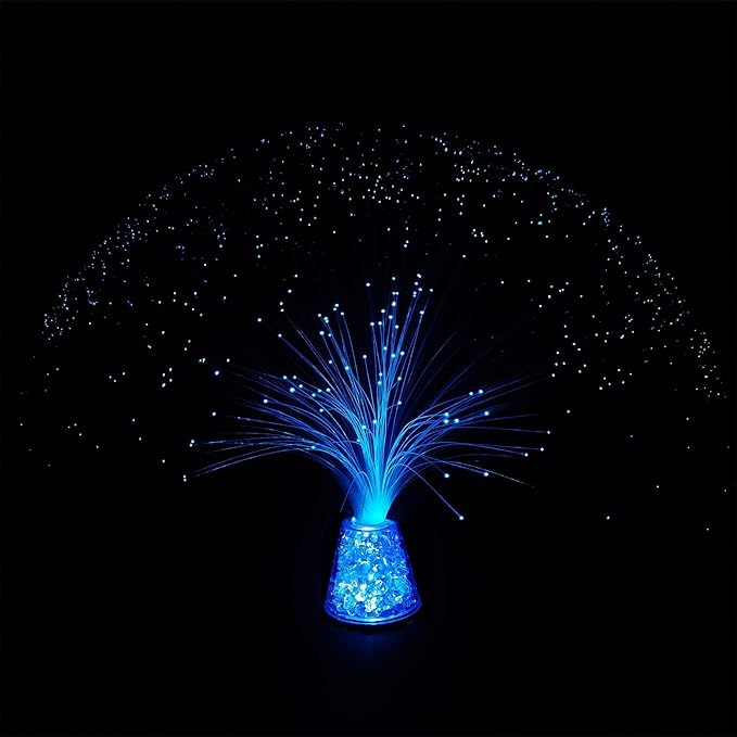 13 inch USB Corded Ice Fiber Optic Mood Novelty Lamps Lighting Glacier Lite with Color-Changing Crystals Base (USB)