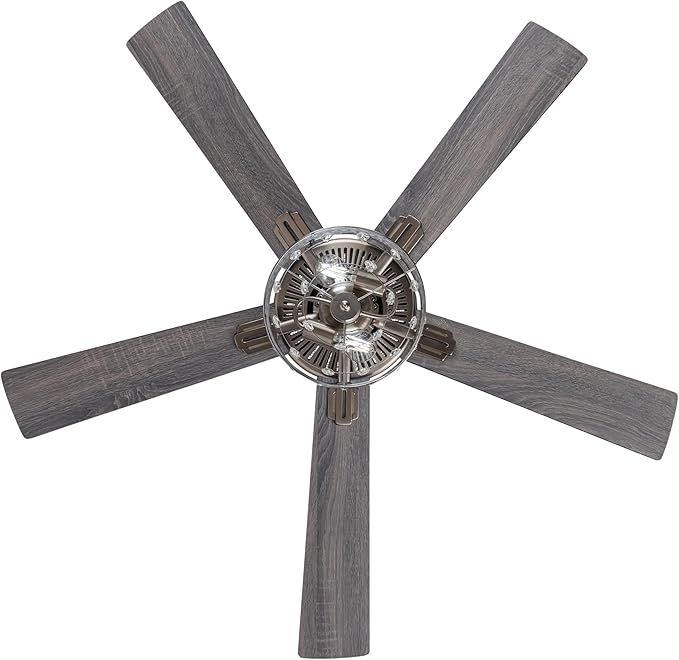 RIVER OF GOODS LED Ceiling Fan with Crystal Chandelier - 52" L x 52" W - Glam Ceiling Fan with Lights