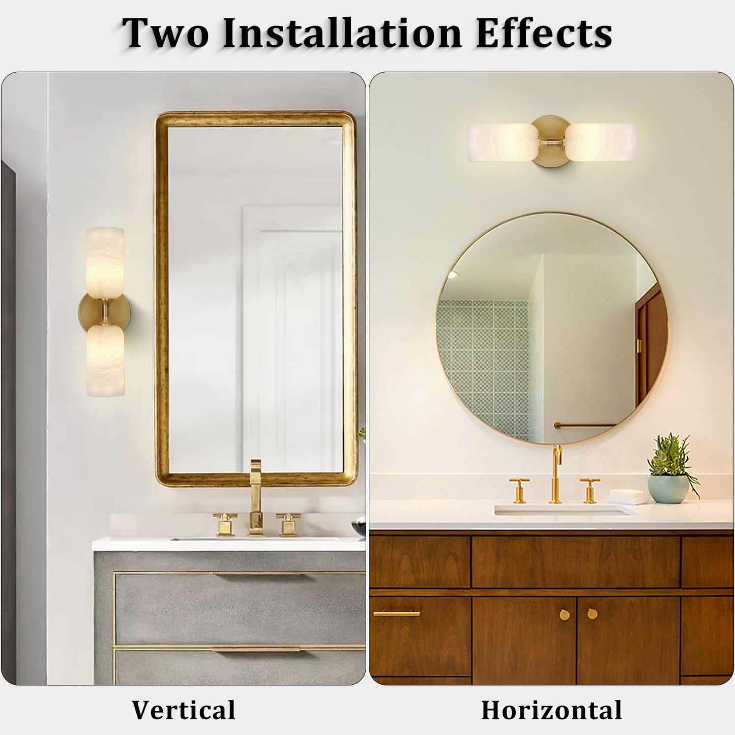 Gold Alabaster Wall Sconces Set of 2 (2 Count)