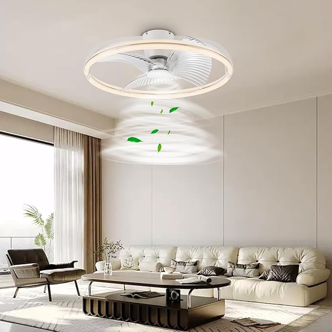 29in LED Ceiling Light with Fan, Ceiling Fan Lights 24 Levels Wind Speeds, Stepless Dimming Light, Modern Fan Lighting for Living Room, Dining Room, Bedroom, Office, 3000-5500K