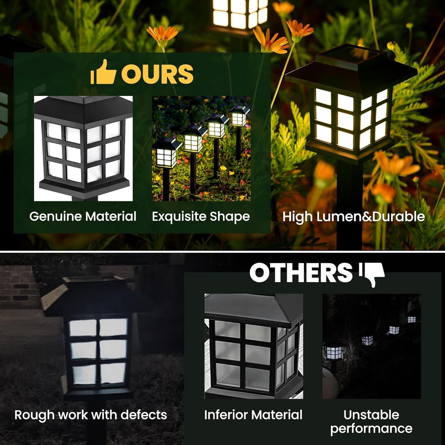 Solar Lights Outdoor Waterproof 10 Pack (6 Count)