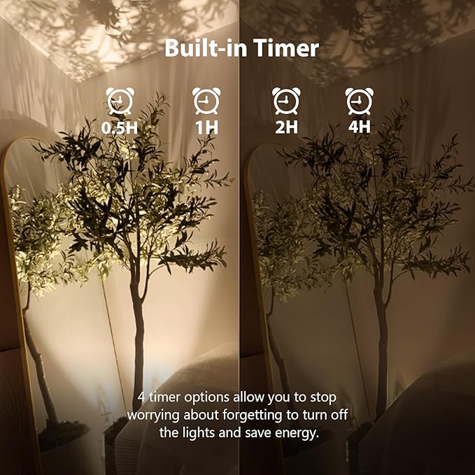Brightown LED SpotLights - 4 Pack Uplighting Floor Can Lights with Remote and Timer, 3 Color Temperatures & Dimmable, 2 Lighting Modes for Wall Picture Painting Plants Indoor Accent Lighting, Black