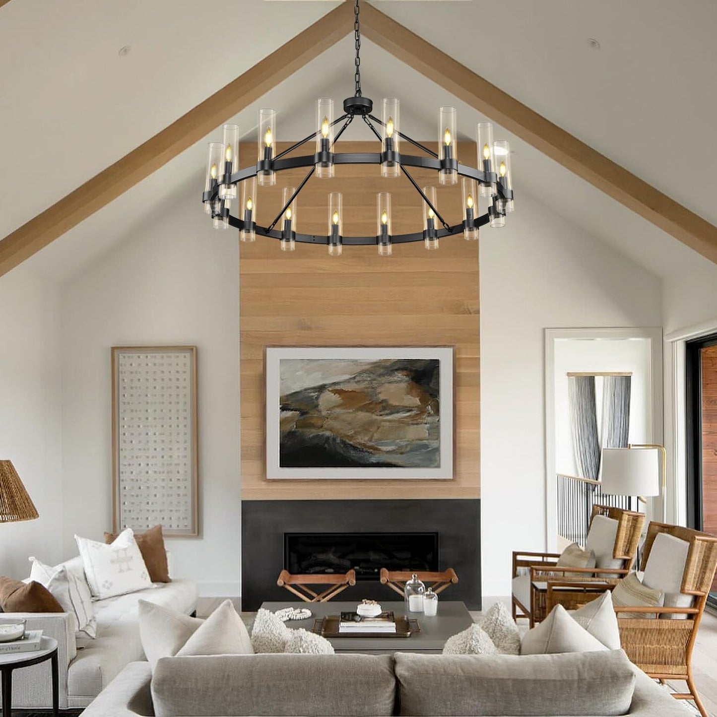 Black Wagon Wheel Chandelier