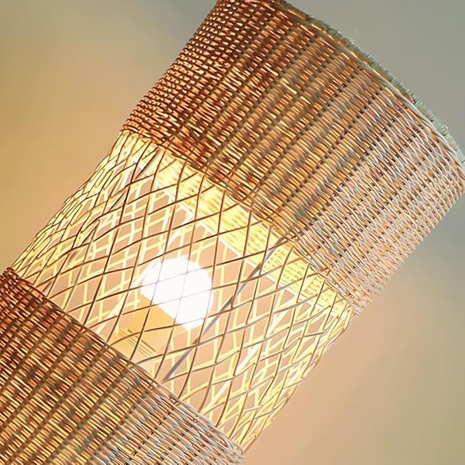Contemporary Japanese Rattan LED Floor Lamp - Zen Style Lighting for Home 31.4"