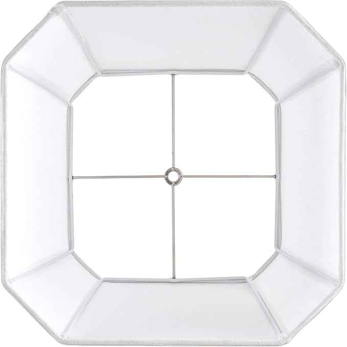 GO&SO 2 Pack White Linen Lamp Shades Square Cut Corners, 10"Top × 13" Bottom × 10.5" High(Spider) Medium Lampshade Replacement for Table Lamp & Floor Lamps Modern,Transitional Style, Easy Assembly