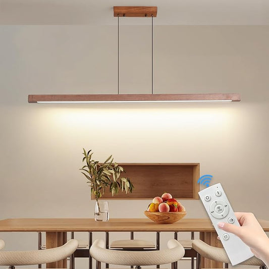 Linear Pendant Light, Modern Chandeliers for Dining Room, Dimmable Pool Table Island Lights for Kitchen, LED Ceiling Pendant Lamp for Dining Room Billiard Room, Adjustable Height,47in
