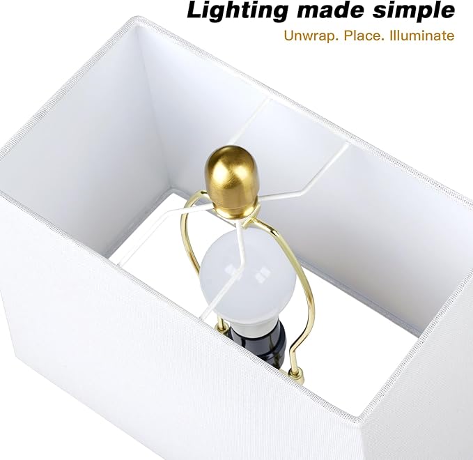 28" Coastal Table Lamps for Living Room, Bedside Lamps with Night Light, USB A+C Ports, Modern Sea Shell Bedside Night Stands Light for Beachy Cottage Decor (Gold 1Pack