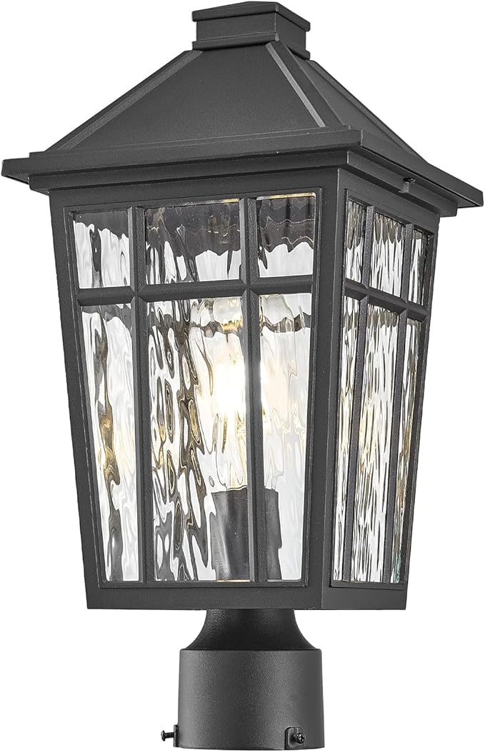 Outdoor Post Light Fixtures Black Outdoor Pole Light Waterproof Aluminum Pillar Lights Outdoor for Garden Patio Pathway