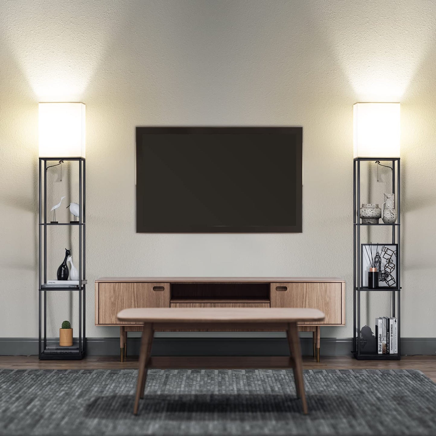 Floor Lamp with Shelves