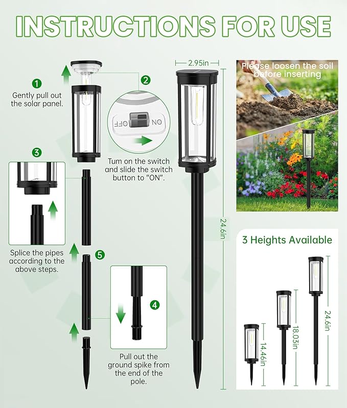 Bright Solar Lights Outdoor 6 Pack, Solar Pathway Lights Waterproof IP65, Auto On/Off Walkway Landscape Lighting, Long Lasting Outdoor Light for Walkway Landscape Path Yard Lawn Patio Decor - Aura Lighting