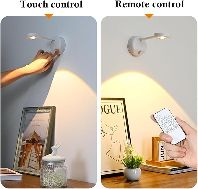 Wireless Picture Light Battery Operated, 2200mAH Rechargeable Painting Light with Motion Sensor and Rotatable Tube, Art Display Light for Picture