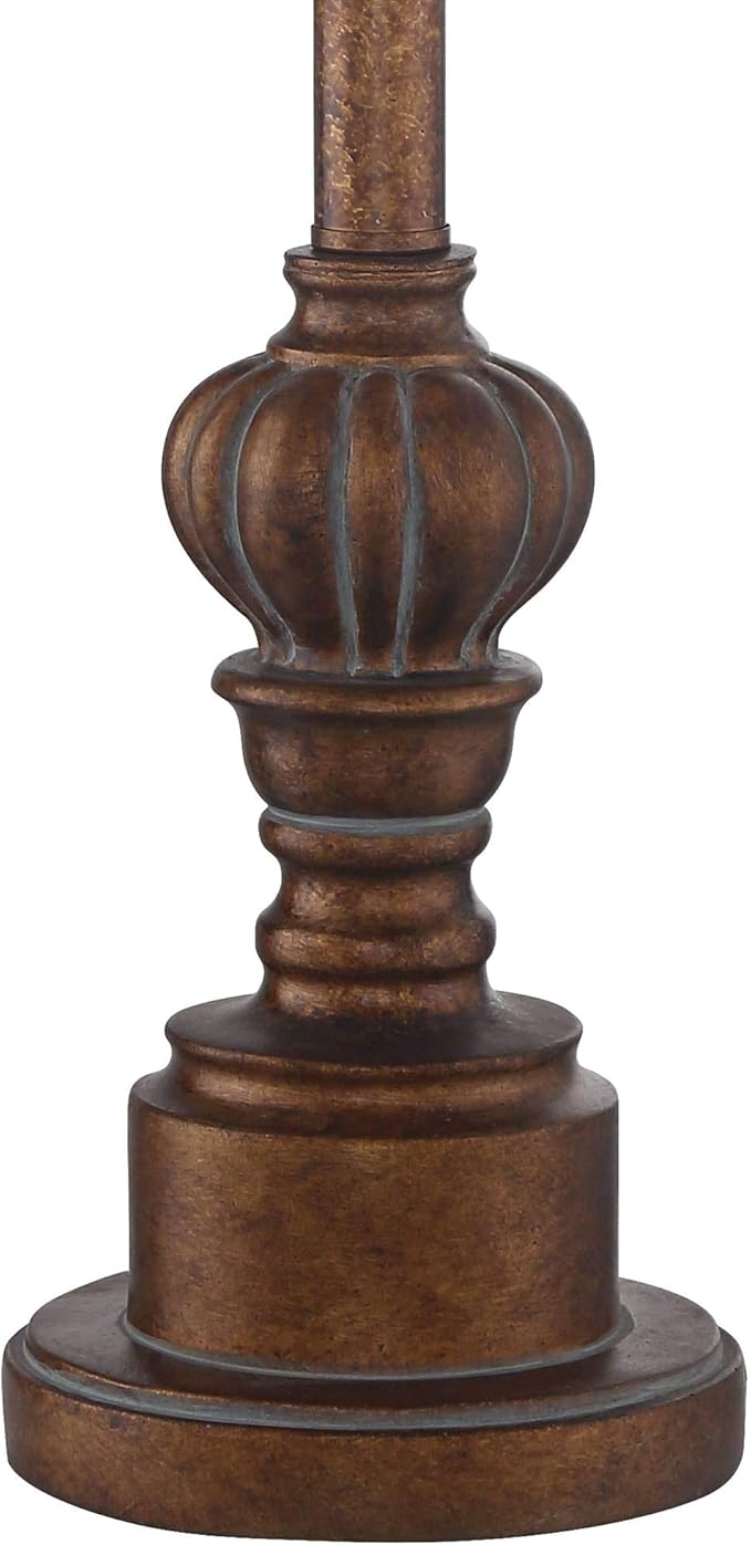 Regency Hill Bertie Traditional Natural Cottage Buffet Table Lamps 28" Tall Skinny Set of 2 Warm Brown Wood Tone Fabric Drum Shade Decor for Living Room Bedroom House Bedside Nightstand Home