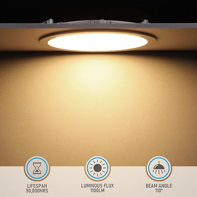 TORCHSTAR 12-Pack 6 Inch Ultra-Thin LED Recessed Lighting with J-Box, CRI90, 3000K Warm White, 12W Dimmable 1100lm Brightness LED Downlight, ETL & Energy Star Listed