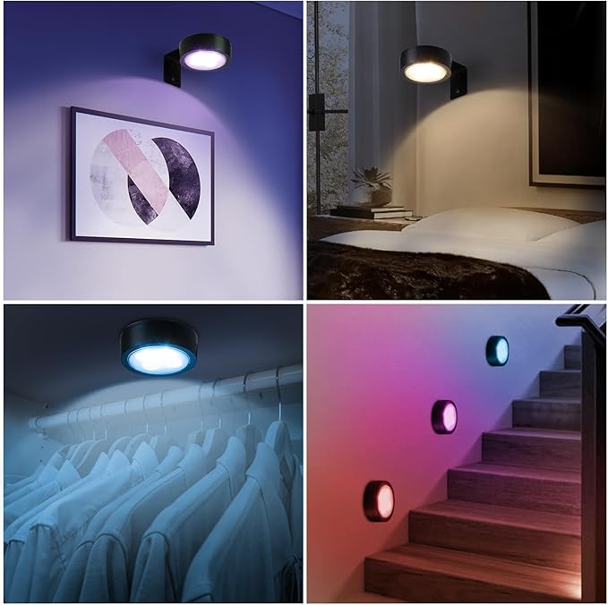 2 Pack Wireless Picture Lights for Wall,Rechargeable Picture Light Battery Operated with Remote,Dimmable Painting Light for Art Display,Battery Wall Lights for Dartboard Photo Frame Gallery.Black