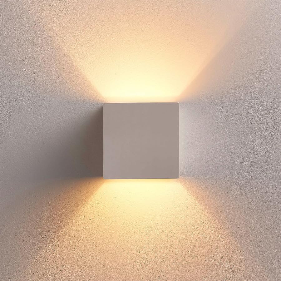4.5" White Plaster Wall Sconce Wall Decor