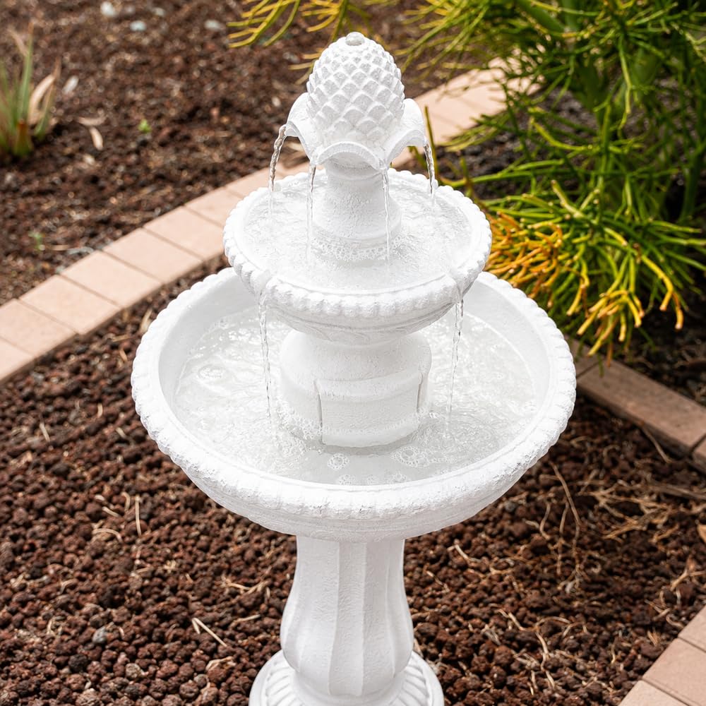 39" 2 Tier Outdoor Freestanding Solar Water Fountain