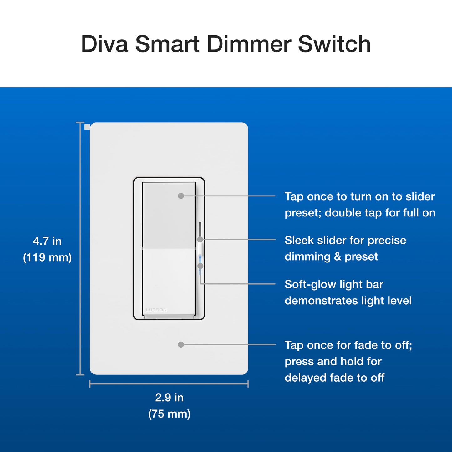 Caseta Diva Smart Dimmer Starter Kit; Dimmer