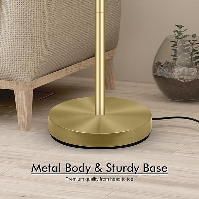30W Torchiere Floor Lamp Gold, 3600LM Bright Stepless Dimmable Floor Lamp, 71 Inch LED Standing Lamp 3000K, Rotary Switch, I Inch Thick Pole, Tall Metal Torch Floor lamps for Living Room/Bedroom/Den - Aura Lighting