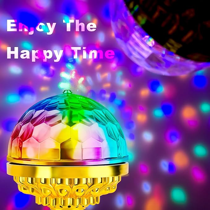 VAIPI 2 Pack Disco Ball Light Disco Ball Diffuser Colorful Rotating Magic Ball Lamp Bulb Rotating Stage Plug in Rotating Stage Lights with E27 Sockets LED DJ Strobe Lights 6W RGB Projector Effect Lamp