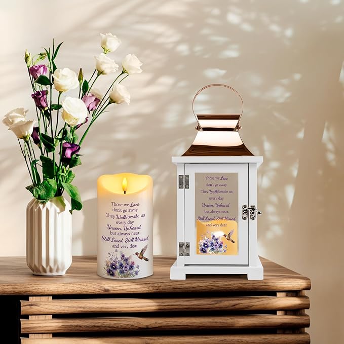Memorial Lantern with Remote, Hummingbird Bereavement Sympathy Gifts for Loss of Loved One Memorial Gifts for Loss of Mother Loss of Father Remembrance Gifts Thoughtful Funeral Gifts