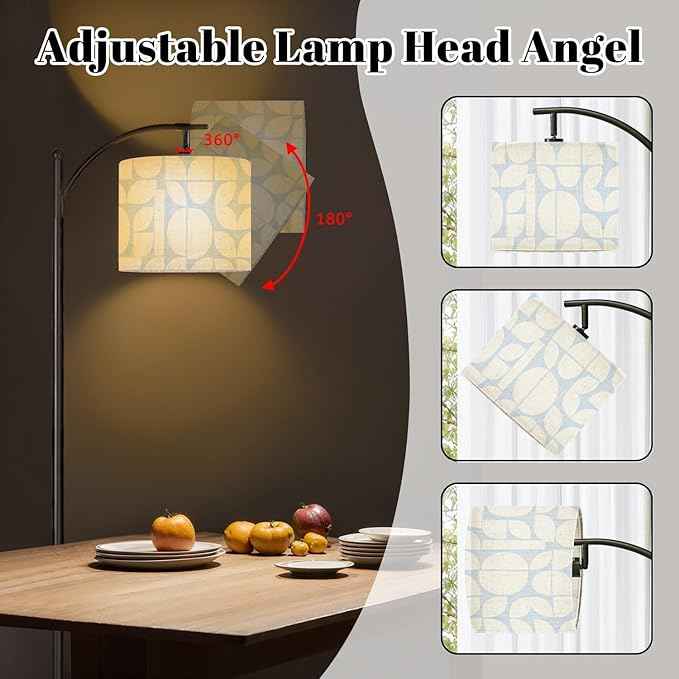 Floor Lamp Geometric Abstract White Semicircles Leaf Shapes Light Blue Arc Floor Lamp with Remote Modern Dimmable Standing Lamps for Living Room Bedroom Office Home Room Decor