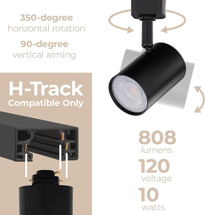 Amped Collection 3-Light 48in Field Cuttable LED Track Lighting Kit with 3 LED 5-CCT Selectable Track Heads, 4ft Track, End Caps, Floating Feed in Black Finish - Aura Lighting