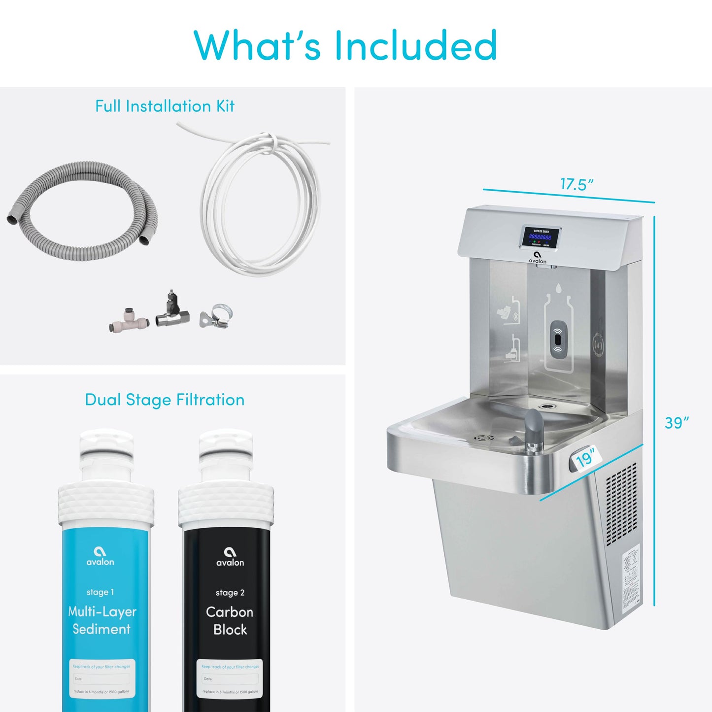 Wall Mounted Water Fountain with Bottle Filling Station