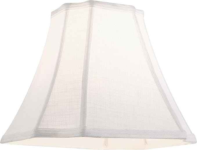 GOSO 13.2 Inch Off White Square Cut Corner Lamp Shade for Table Lamps,Floor Lamp, 6.5x13.2x10.6", Natural Linen, Replacement Lampshades Octangonal, Modern Lamps for Bedroom,Easy Assembly (1 Pc)